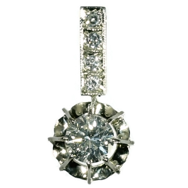 18K white gold Art Deco diamond pendant